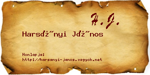 Harsányi János névjegykártya